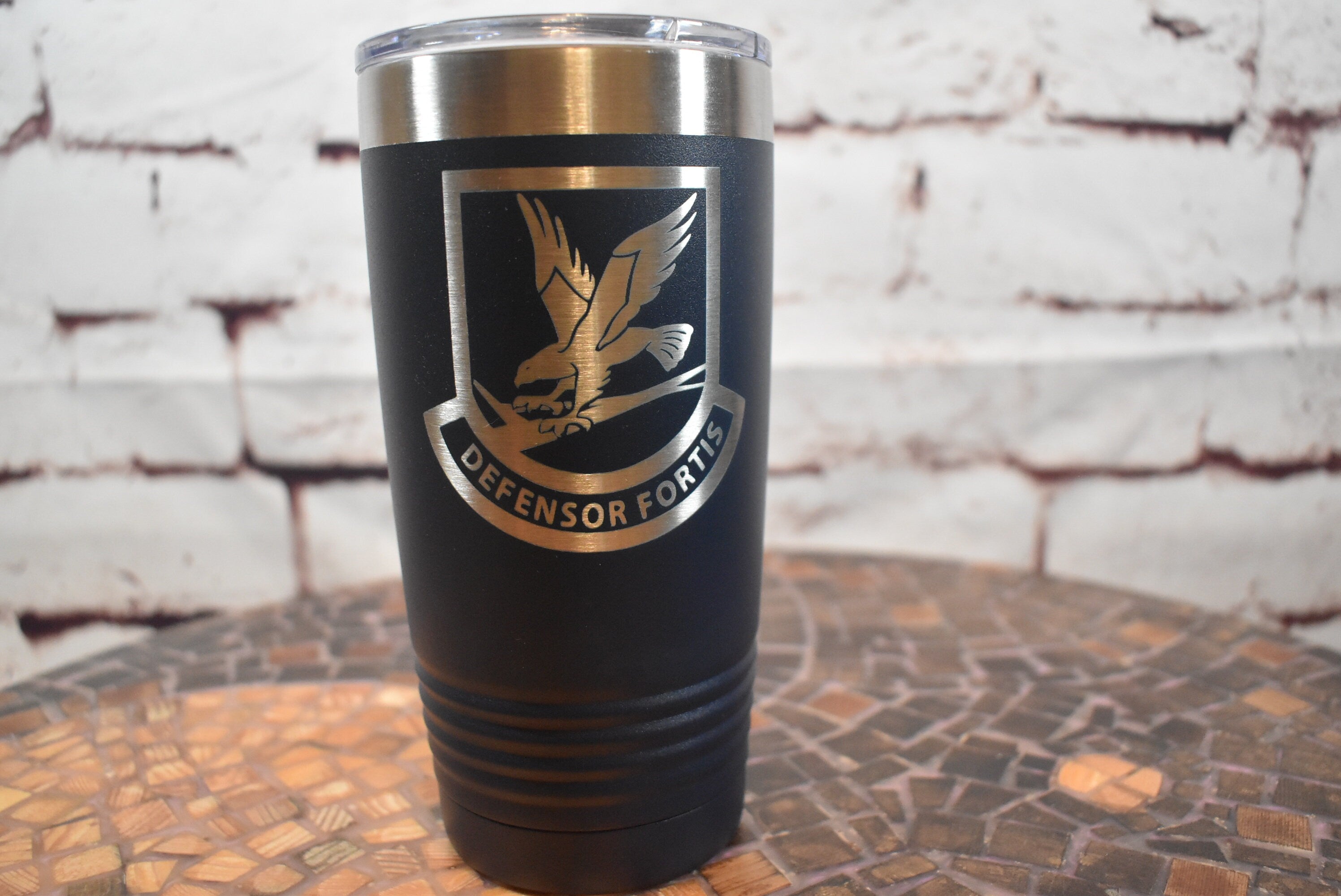 US Air Force Defensor Fortis Tumbler, Personalized Tumbler, Custom Air Force MP Tumbler, Air Force Military Police Can Cooler