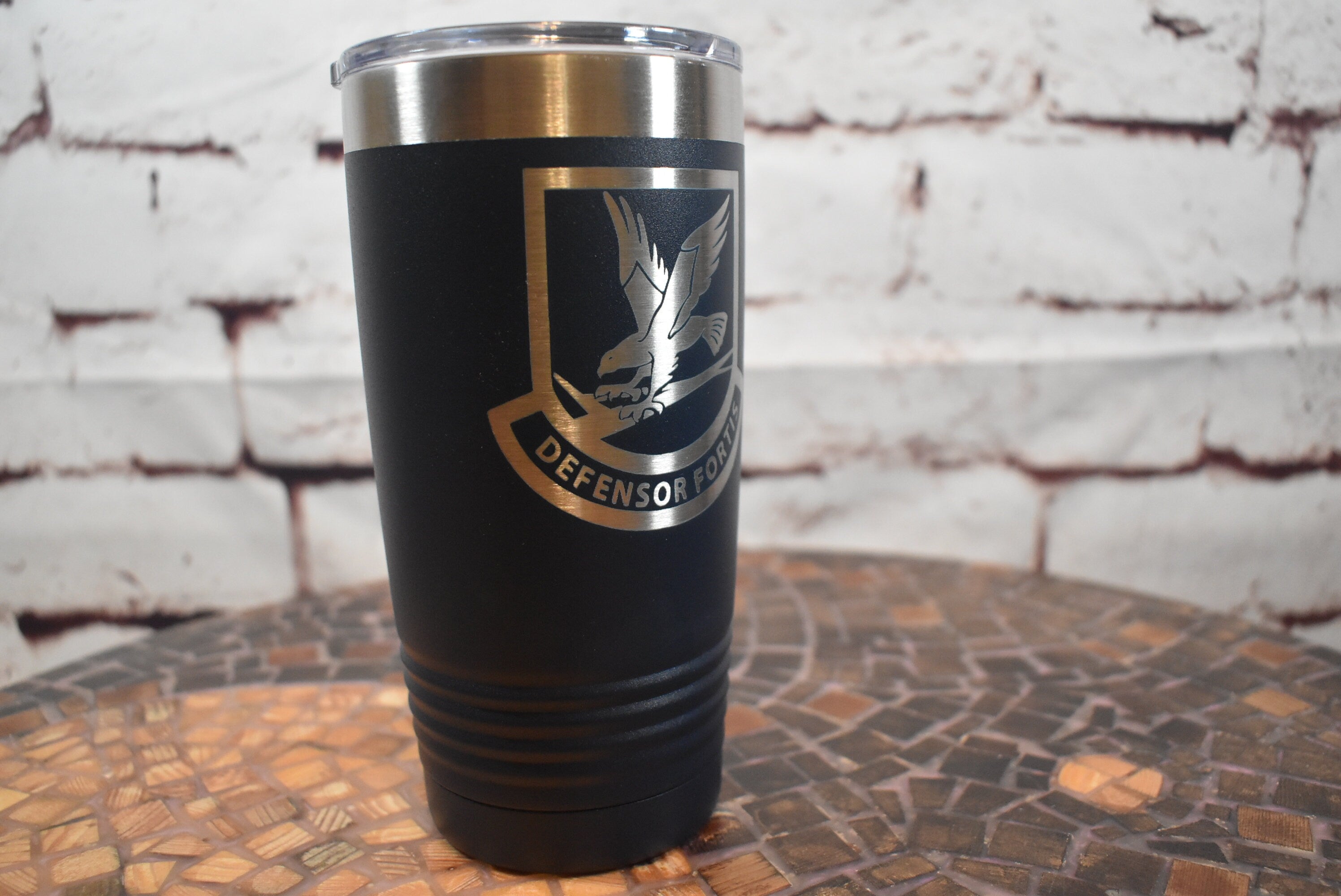 US Air Force Defensor Fortis Tumbler, Personalized Tumbler, Custom Air Force MP Tumbler, Air Force Military Police Can Cooler