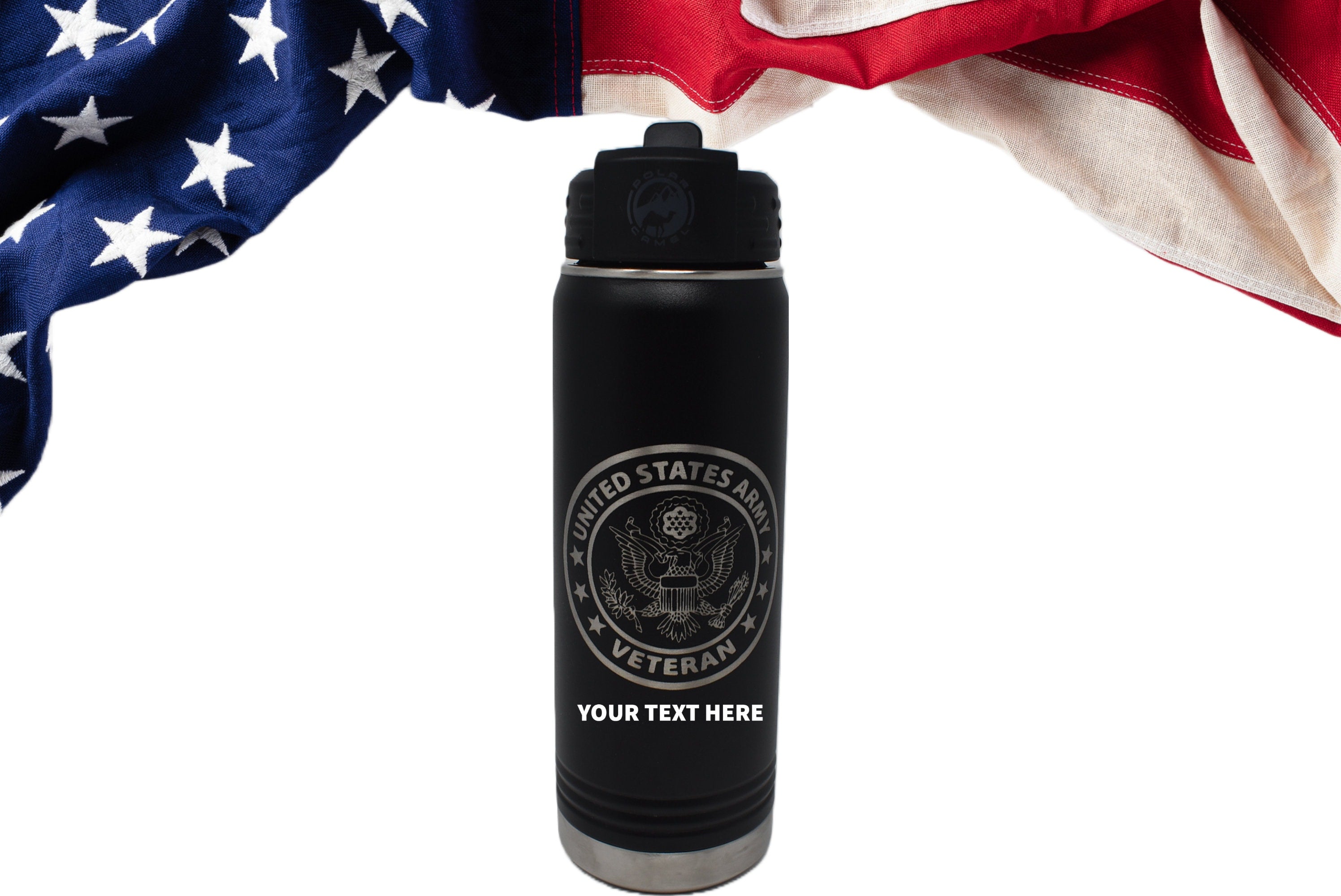 US Military Veteran Tumbler, Air Force Personalized Navy Vet Bottle, US Army Veteran Can Cooler Marine Veterans