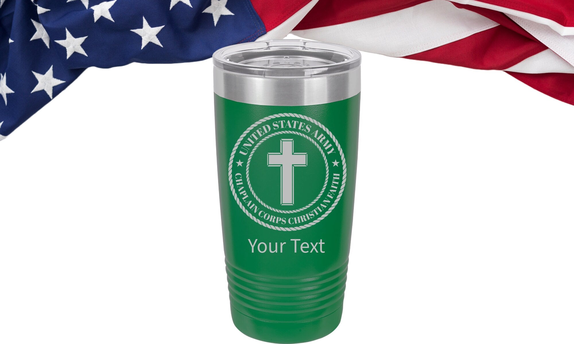 US Army Chaplain Christian Insignia Veteran laser engraved Tumbler Personalized Tumblers US Army Division Personalized Military Mug
