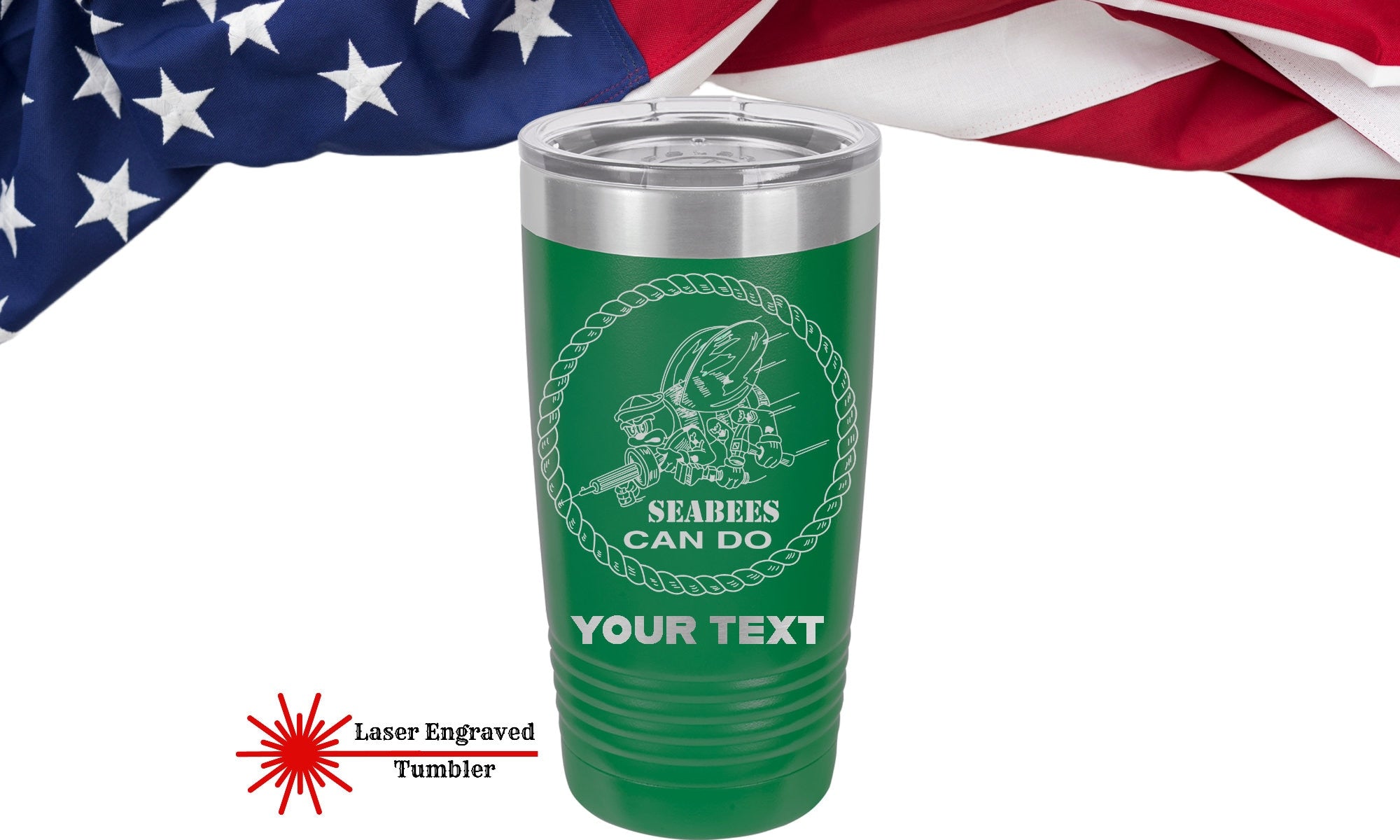 US Navy Seabees Tumbler, Personalized Tumbler, We Build We Fight Tumblers, Seabees Can Cooler, Navy Veteran, Navy Chief