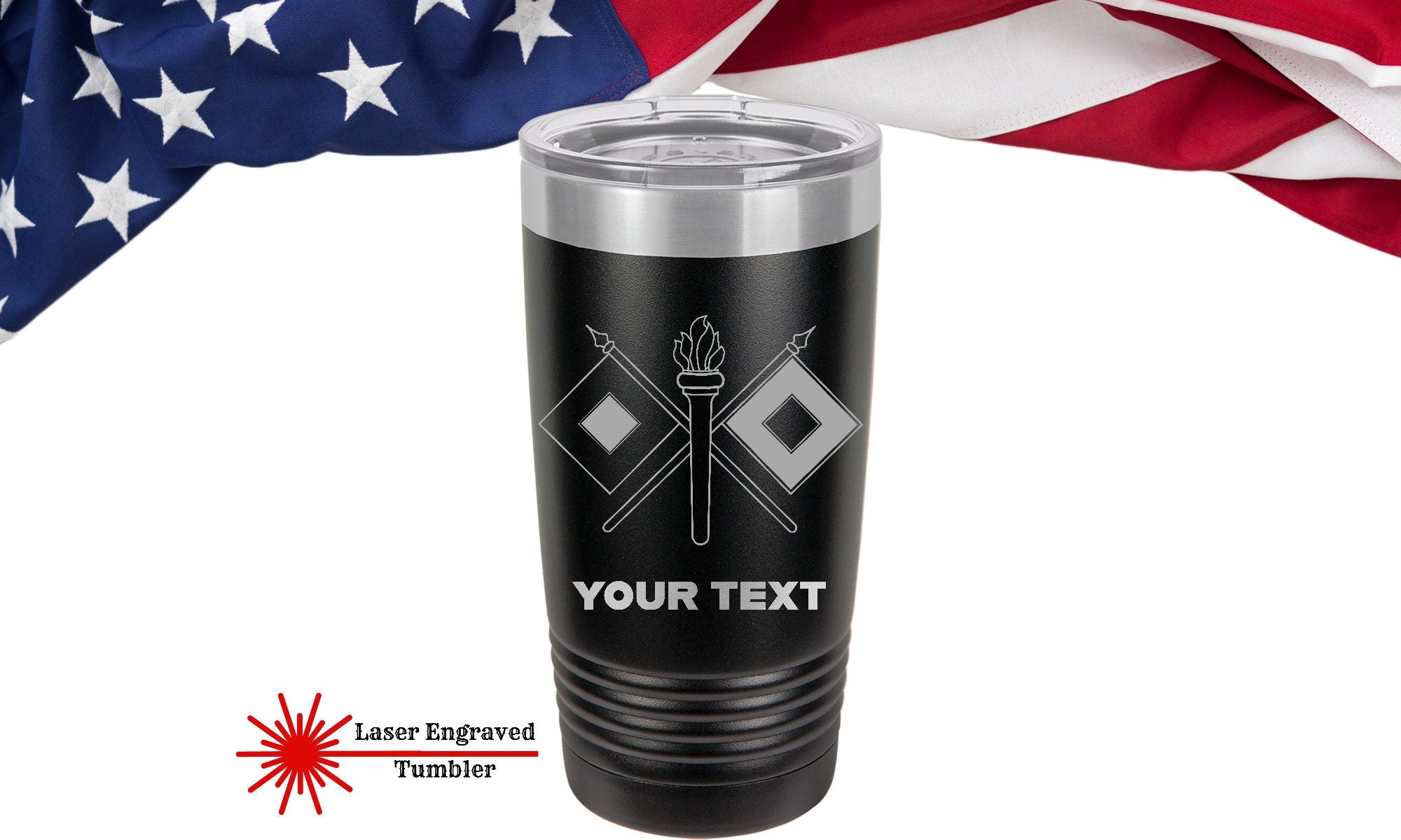 US Army Signal Corps Tumbler, Personalized Tumblers, US Army Combat Vet Personalized Can Cooler, Military Veteran. Army Vet