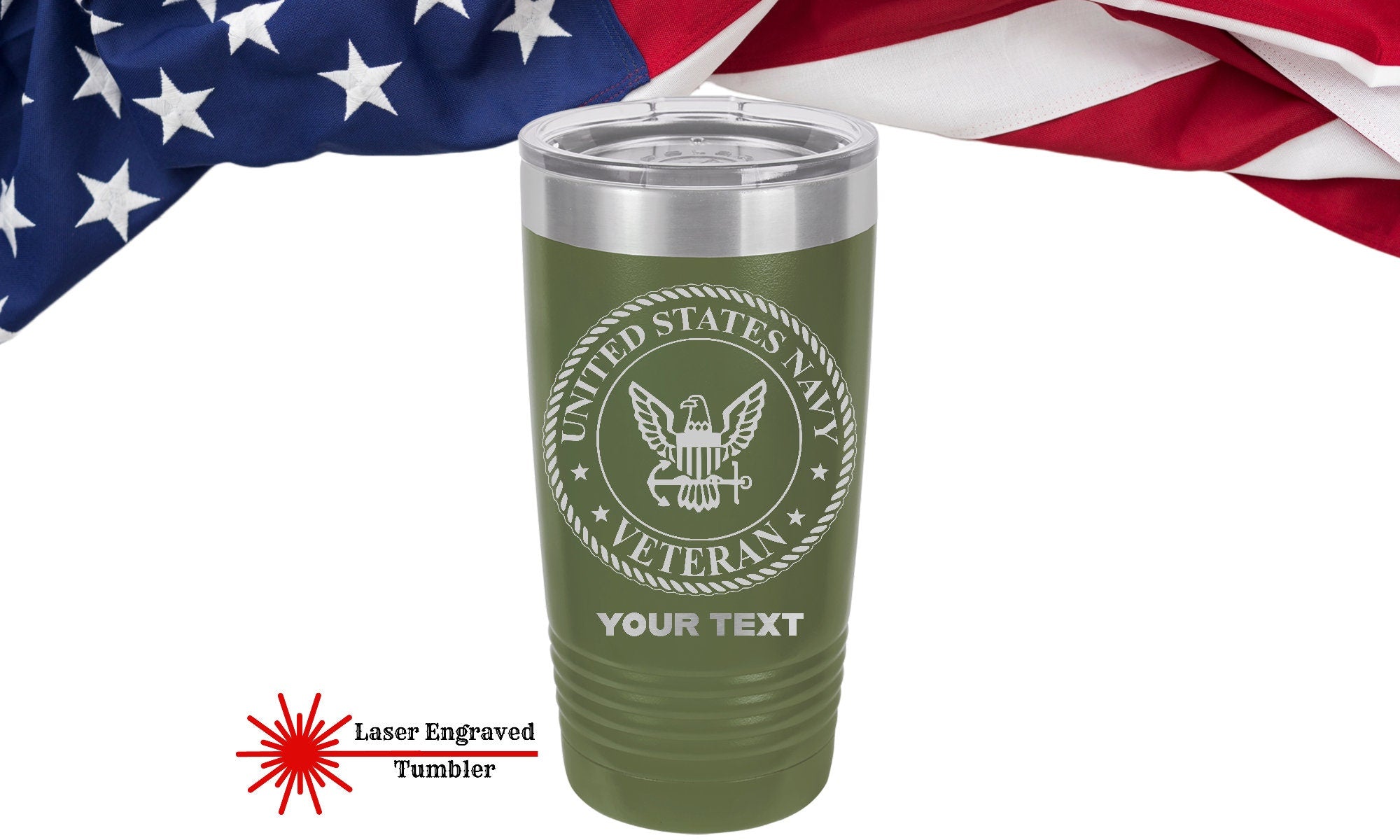 US Military Veteran Tumbler, Air Force Personalized Navy Vet Bottle, US Army Veteran Can Cooler Marine Veterans