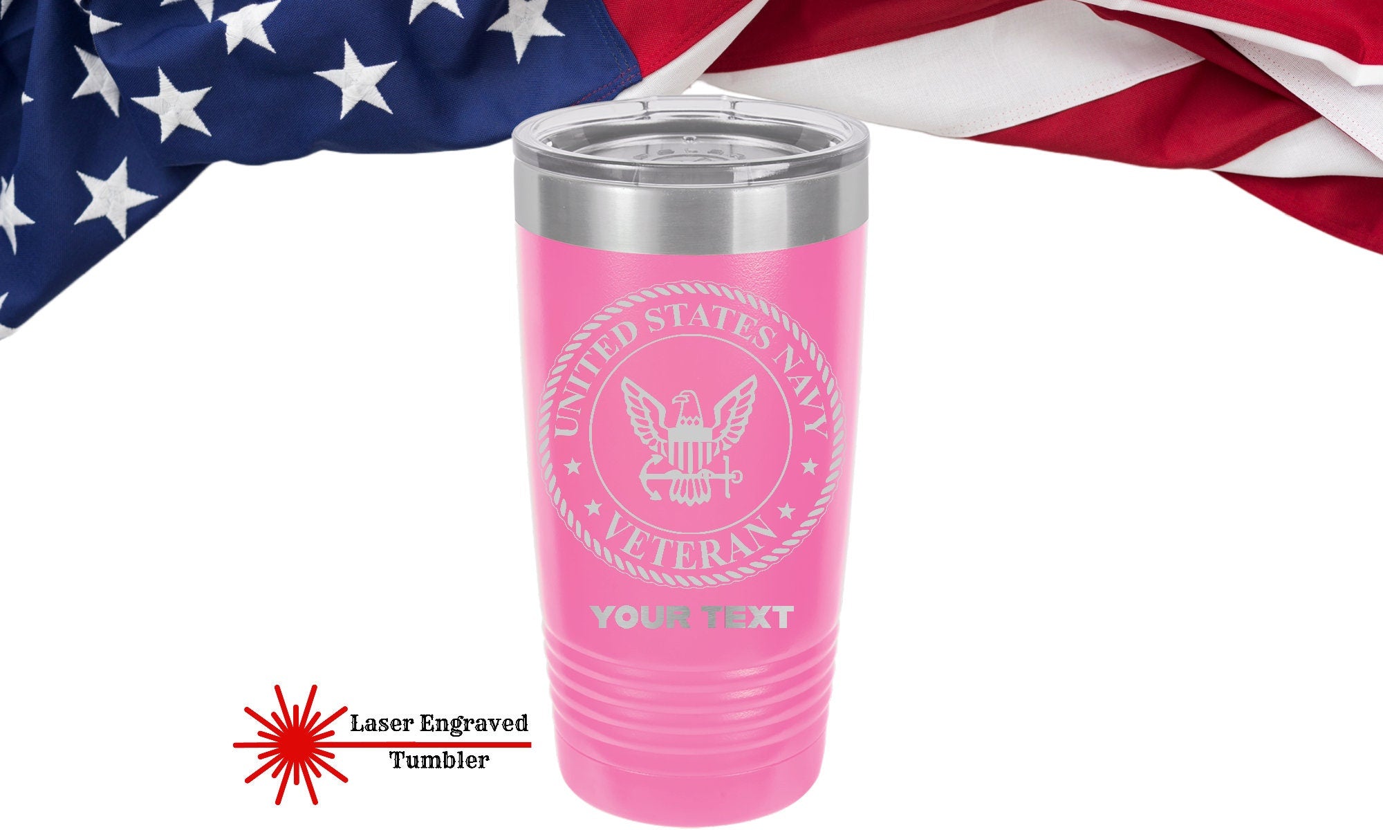 US Military Veteran Tumbler, Air Force Personalized Navy Vet Bottle, US Army Veteran Can Cooler Marine Veterans