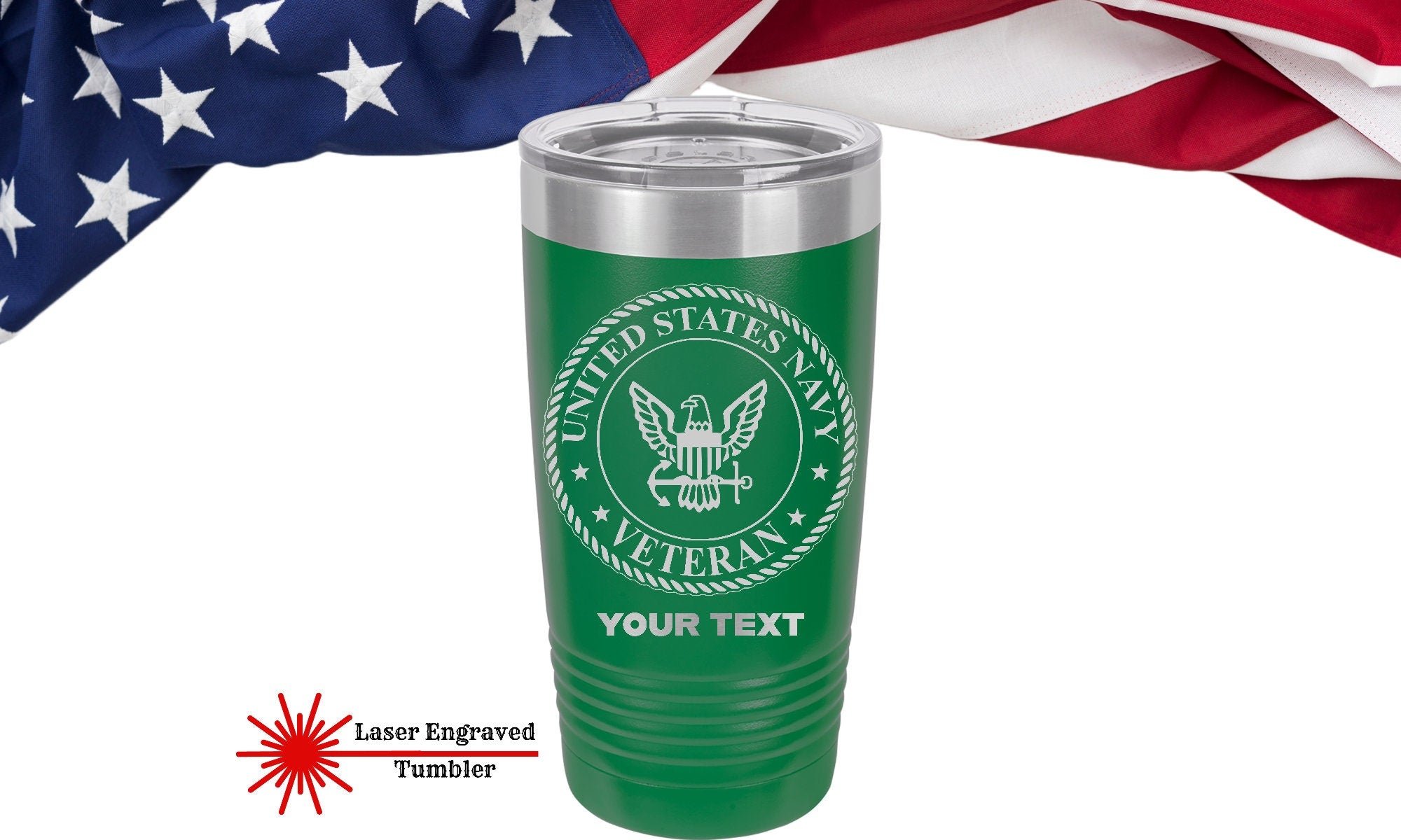US Military Veteran Tumbler, Air Force Personalized Navy Vet Bottle, US Army Veteran Can Cooler Marine Veterans